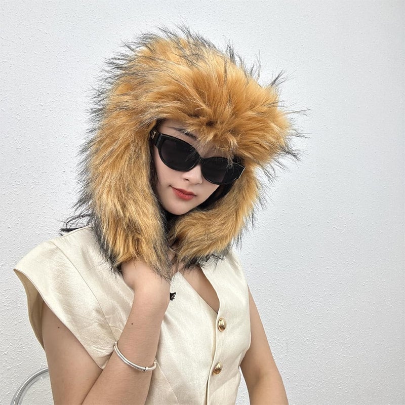 YFJNV Y2K Faux Fur Russian Hat, Soft, Warm Winter Trapper Hat with Earmuffs for Men and Women - Image 5